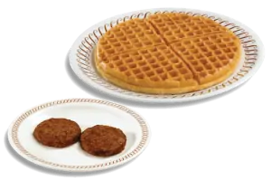 waffle with a side of meat at Waffle House Menu